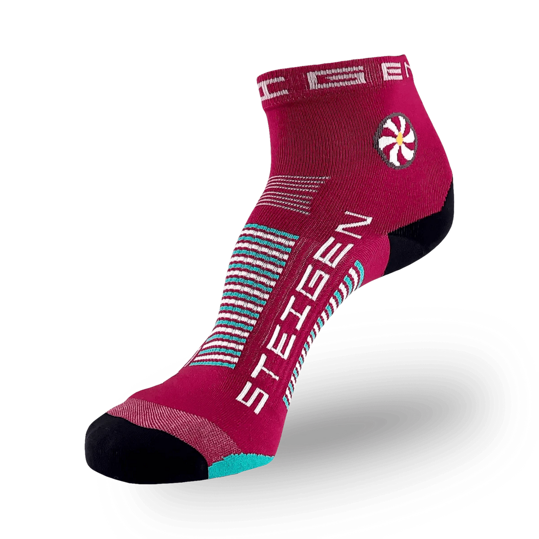 Steigen Socks STEIGEN Running Socks Quarter Crew - Burgundy