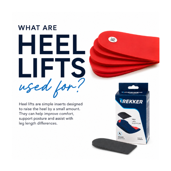 Heel lifts in different heights for use inside shoes