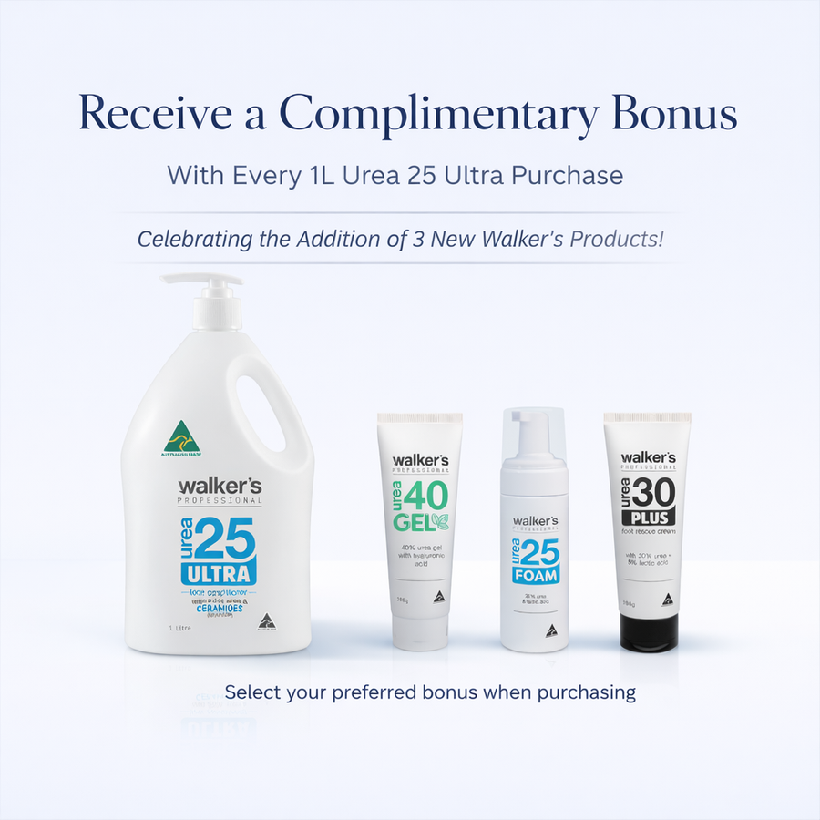 Walkers Foot Cream Walkers Urea 25 Foot Cream - 1 Litre + CHOOSE YOUR FREE PRODUCT