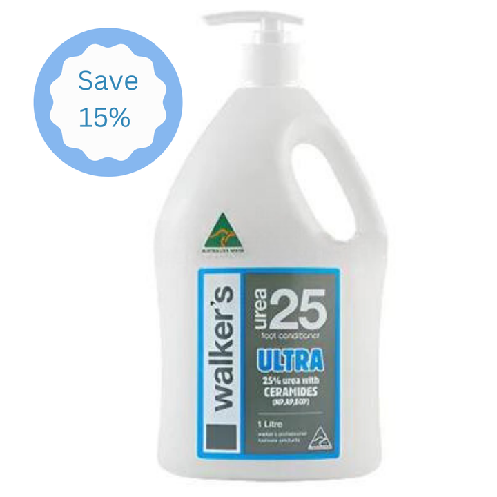 Walkers Urea 25 Ultra Foot Cream - 1 Litre.