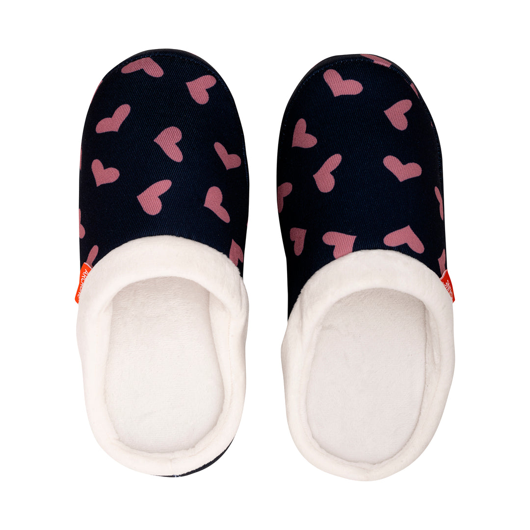 Archline Footwear Slippers Archline Arch Support Slippers Open Back - Navy Hearts