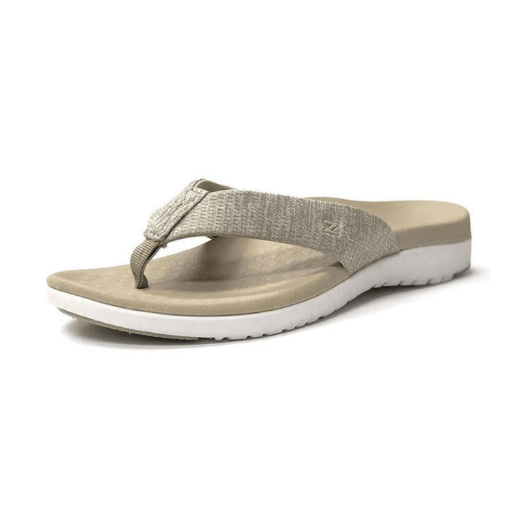 Footlogics Footwear FL Thongs Zullaz Women's Orthotic Thong - Taupe