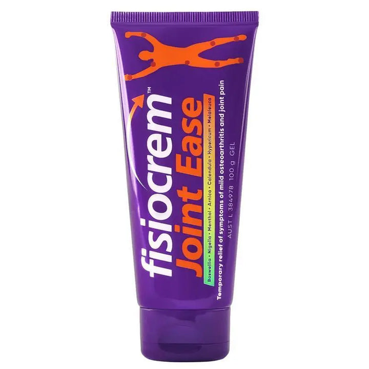 Purple tube of Fisiocrem Joint Ease gel on a white background