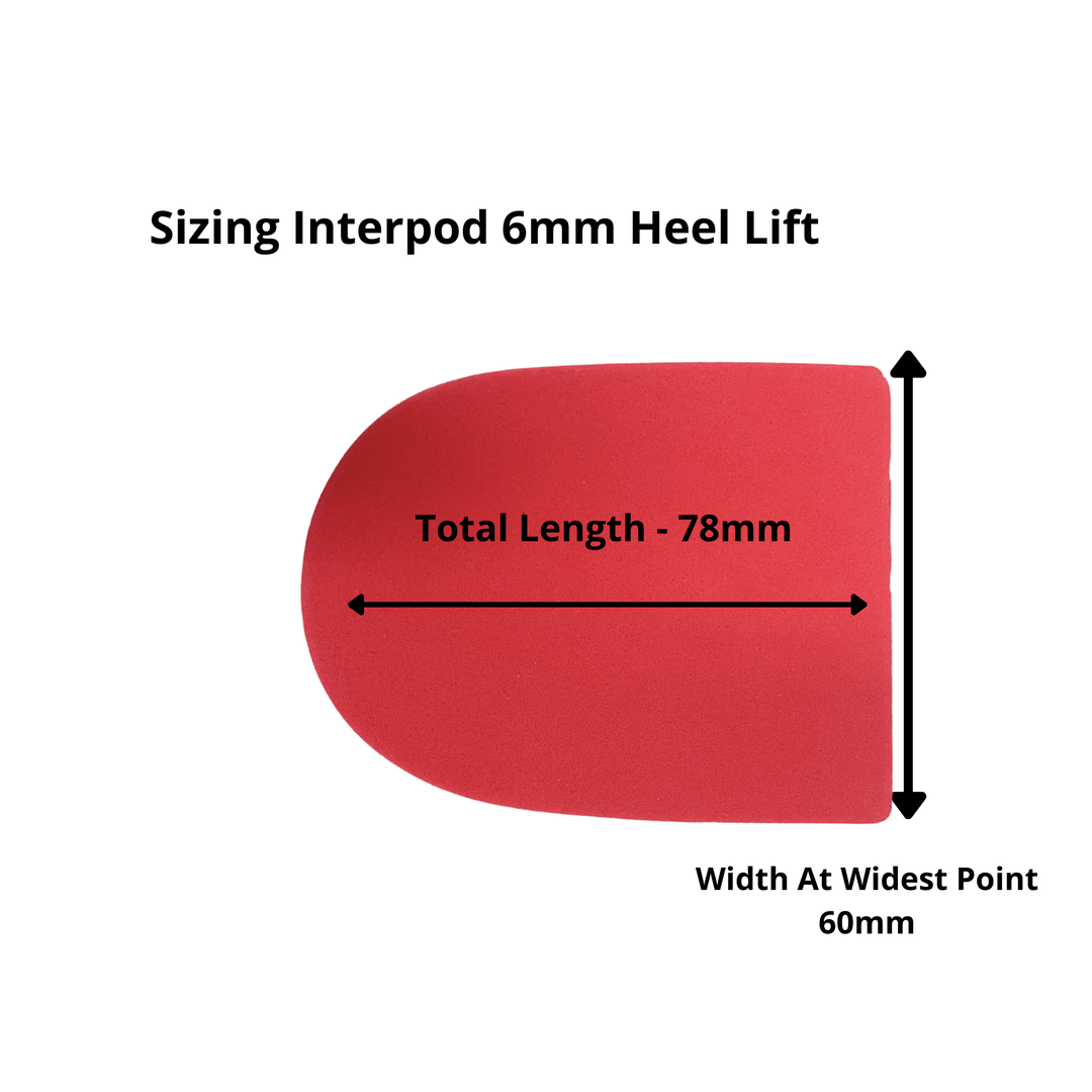 Interpod Heel Lifts 6mm Heel Lifts Interpod Heel Lifts - 6mm x 1 Pair