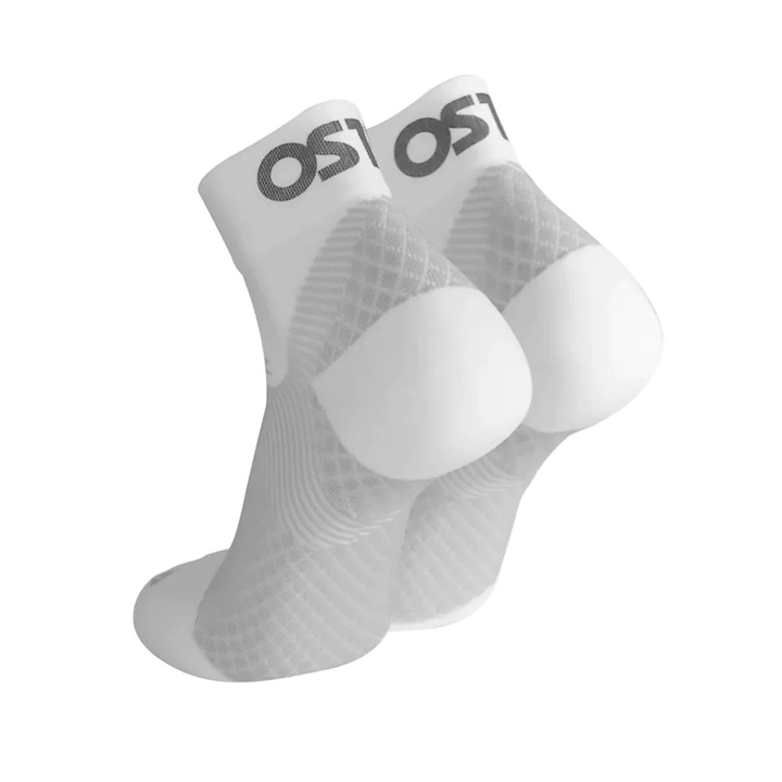 OS1st Orthosleeve Socks Small (US M 3-5.5 W 4-6.5) / White OS1st FS4 Plantar Fasciitis Socks - Quarter Crew