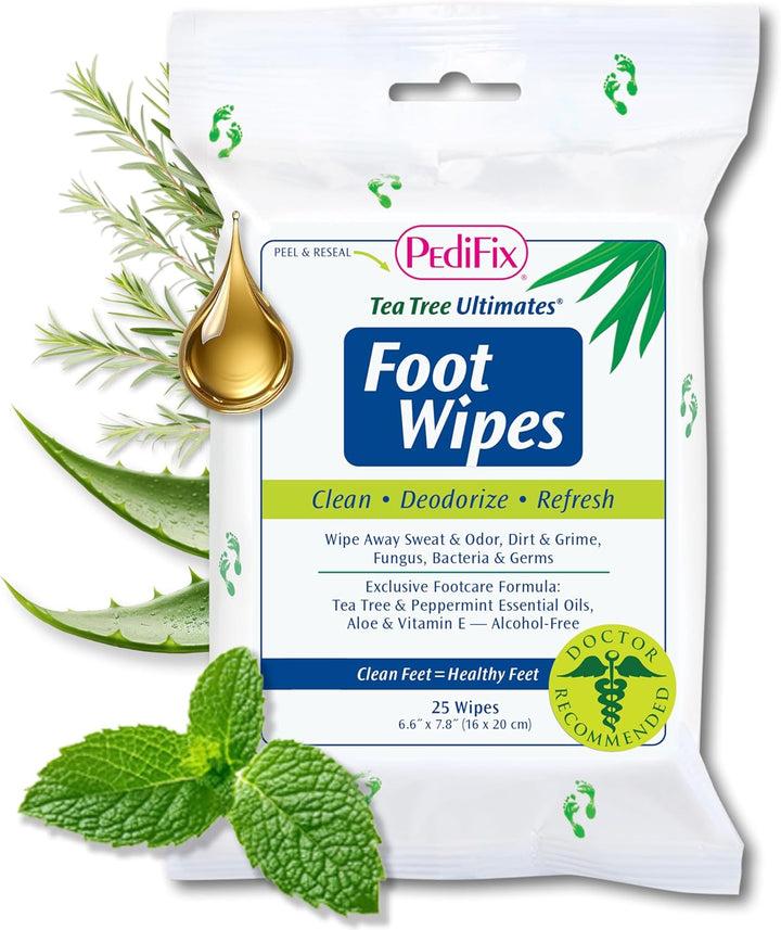 Pedifix Foot Cream Tea Tree Ultimates Alcohol Free Foot Wipes