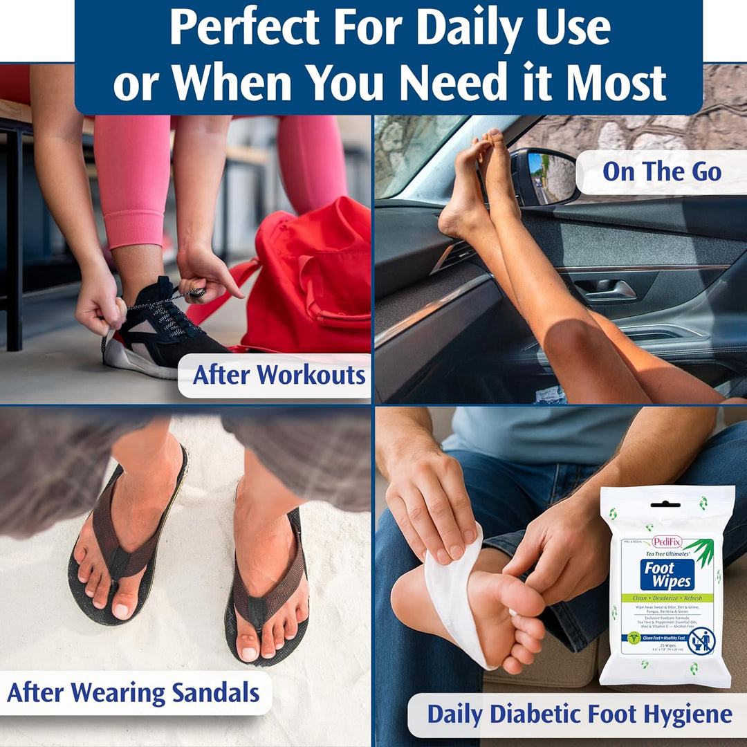 Pedifix Foot Cream Tea Tree Ultimates Alcohol Free Foot Wipes