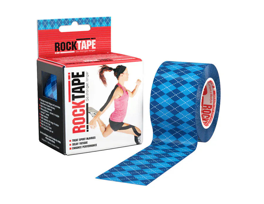 RockTape Strapping Tape RockTape Kinesiology Tape – Argyle Blue 5cm × 5m