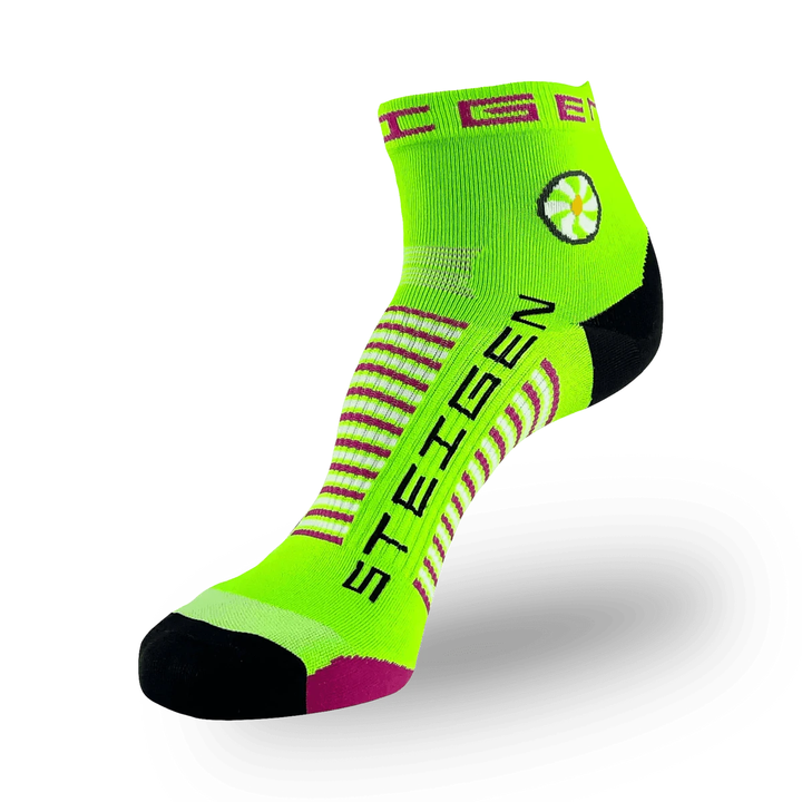 Steigen Socks Steigen Fluro Green STEIGEN Running Socks Quarter Length