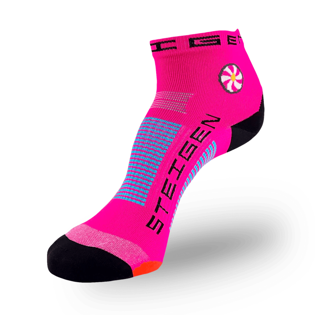 Steigen Socks Steigen Fluro Pink STEIGEN Running Socks Quarter Length