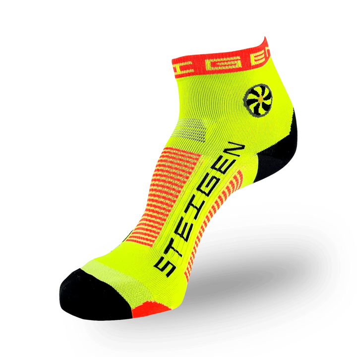 Steigen Socks Steigen Fluro Yellow STEIGEN Running Socks Quarter Length