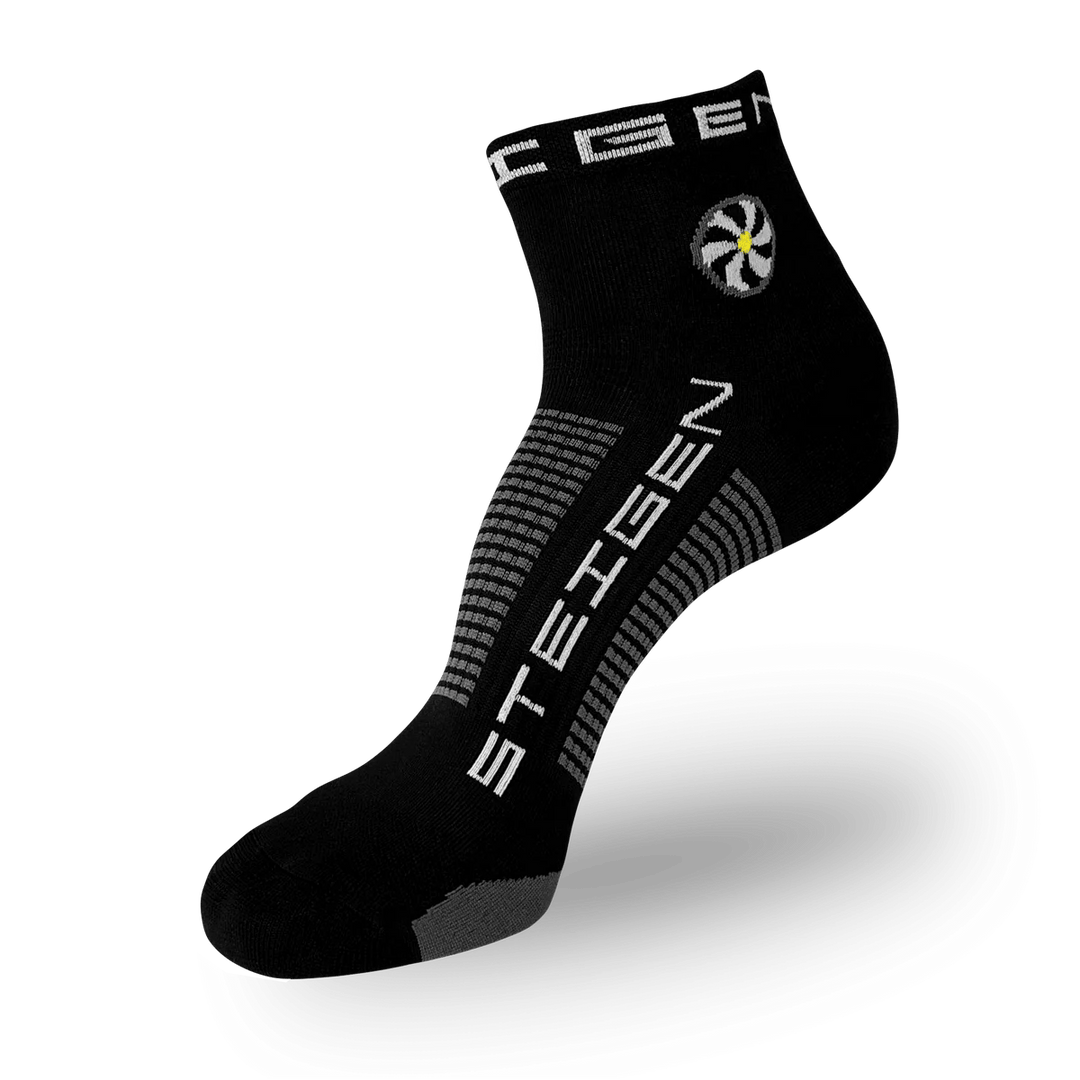 Steigen Socks STEIGEN Running Socks Quarter Crew - Black