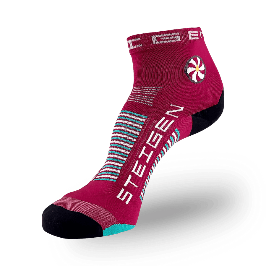 Steigen Socks STEIGEN Running Socks Quarter Crew - Burgundy