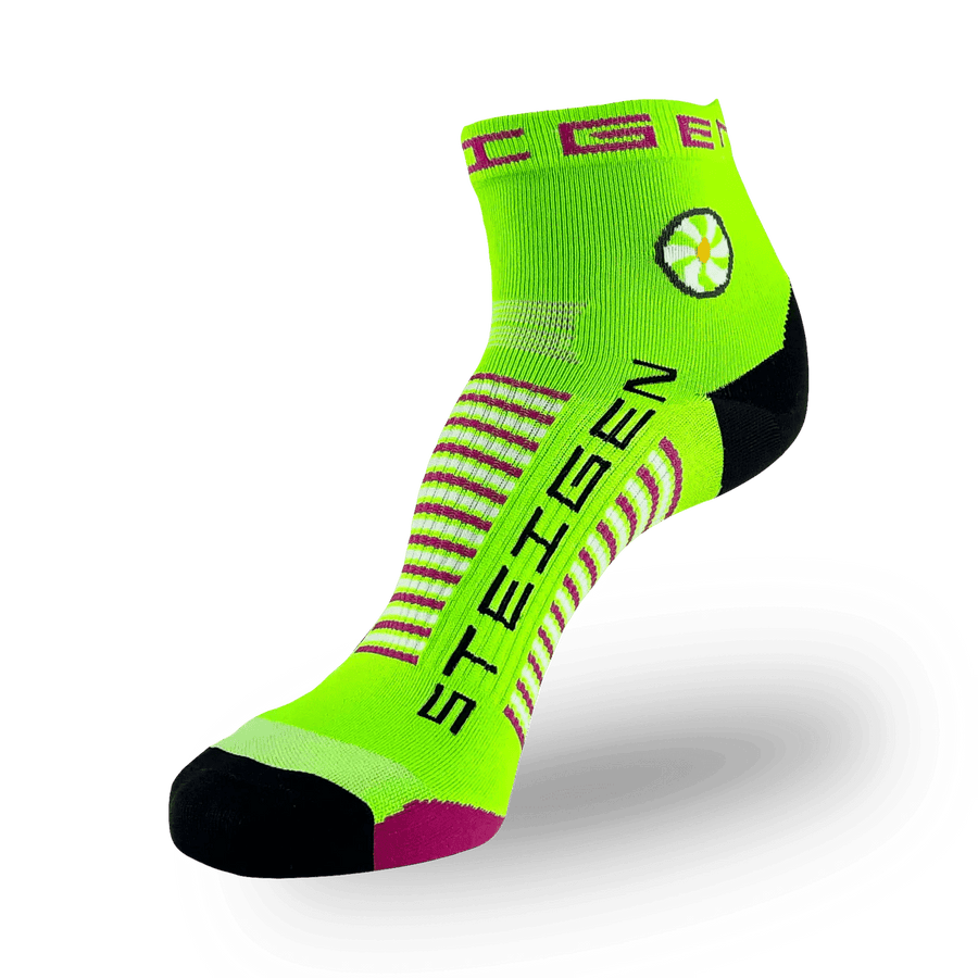 Steigen Socks STEIGEN Running Socks Quarter Crew - Fluro Green