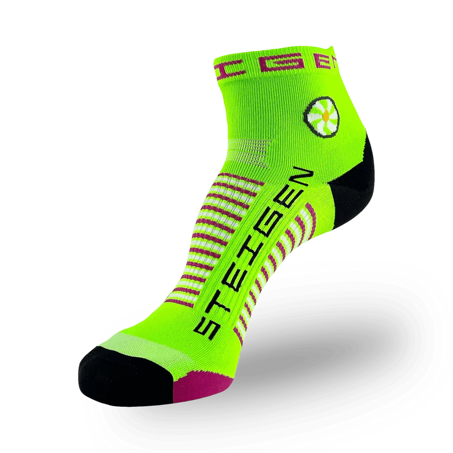 Steigen Socks STEIGEN Running Socks Quarter Crew - Fluro Green