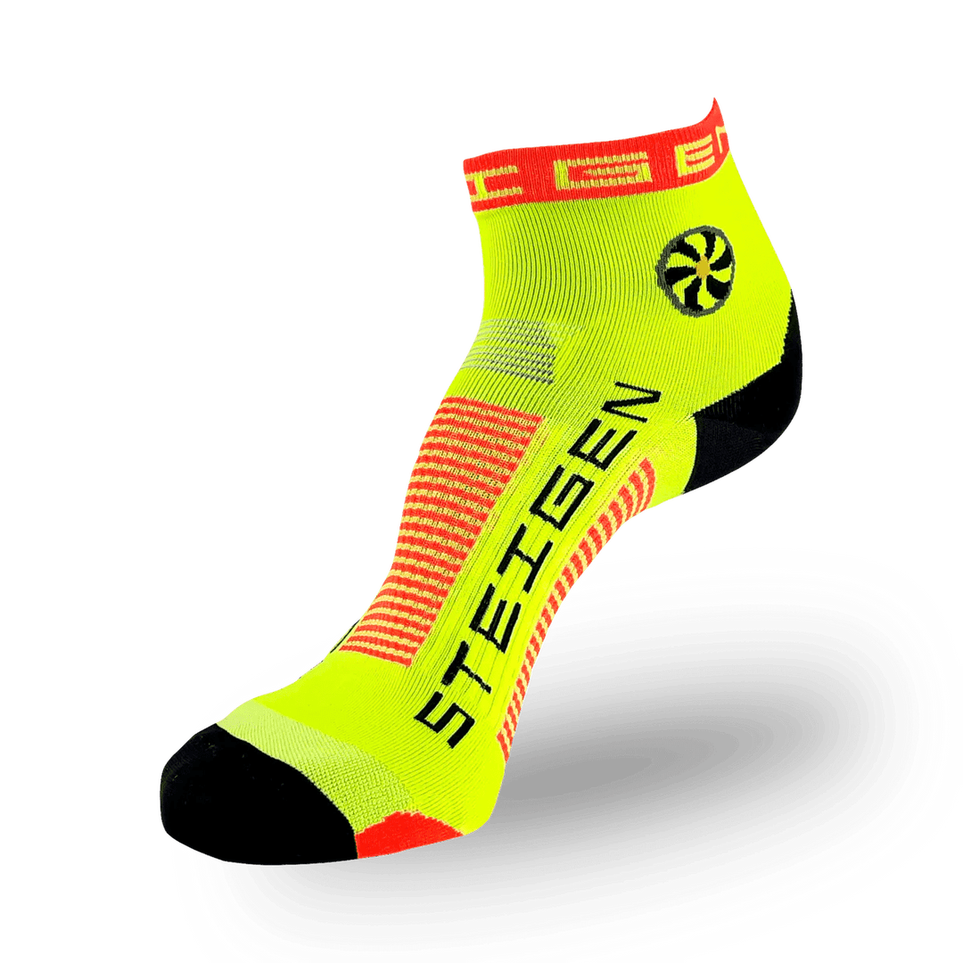 Steigen STEIGEN Running Socks Quarter Length Fluro Yellow