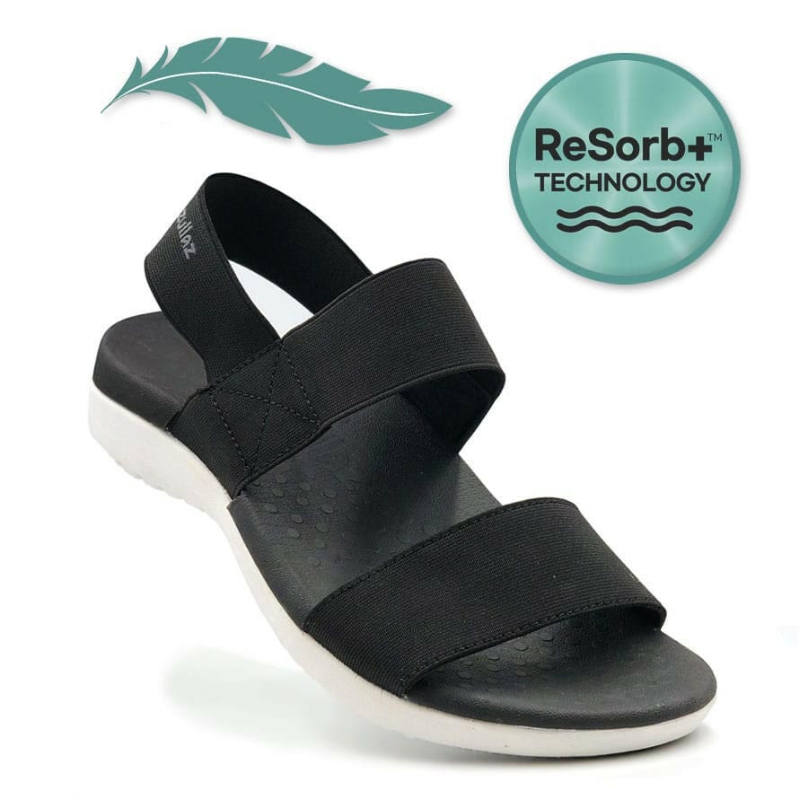 The Foot Care Shop Arch Support Thongs Ella Sandal - Black