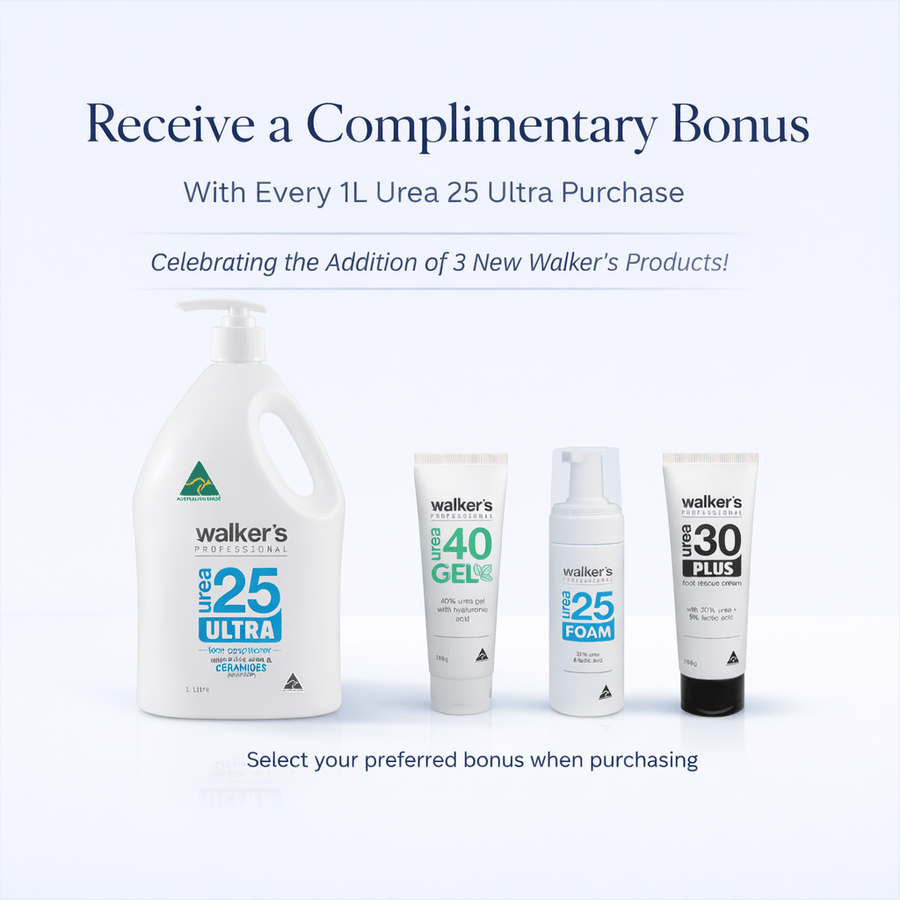 Walkers Foot Cream Walkers Urea 25 Foot Cream - 1 Litre + CHOOSE YOUR FREE PRODUCT