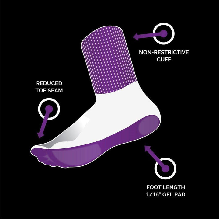 Silipos Gel Diabetic/Arthritis Socks White 2mm Gel - The Foot Care Shop