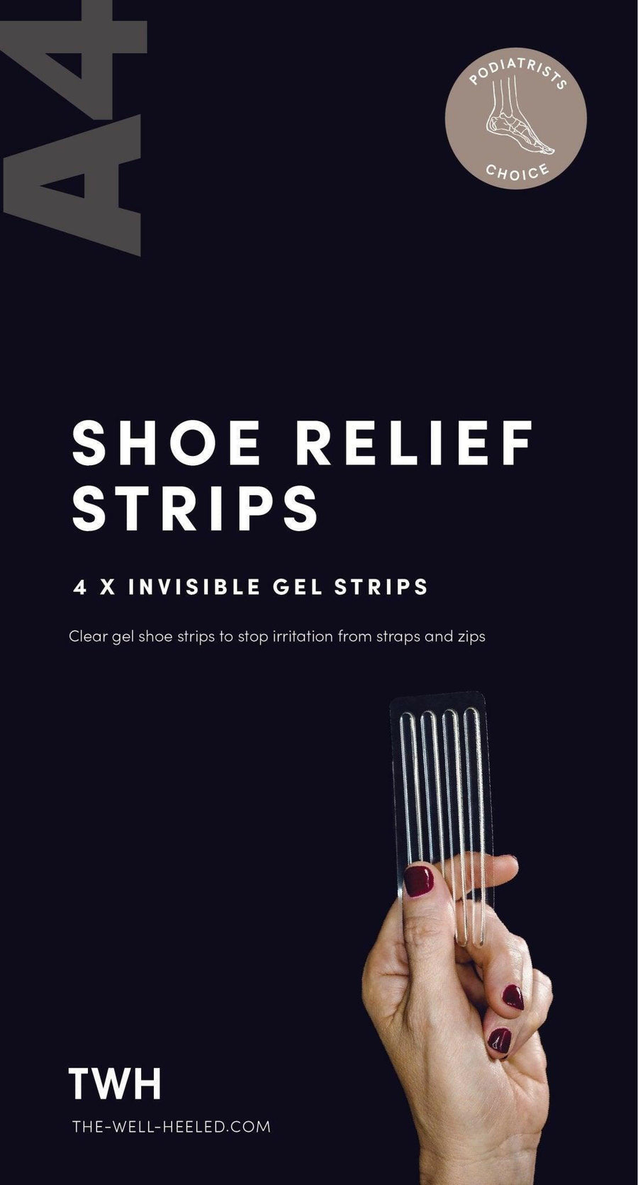 The Well Heeled Shoe Pads A4 Shoe Relief Strips